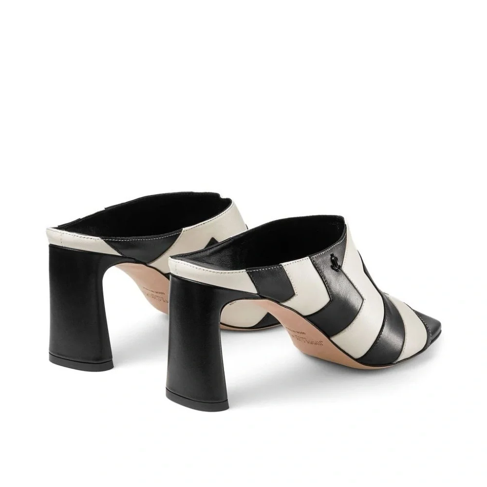 New JIMMY CHOO Kinley 75 two-tone leather mules $895 35 - Picture 4 of 13